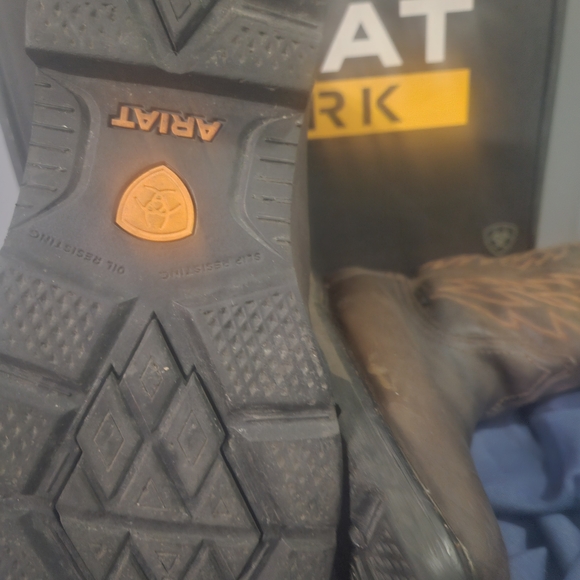 Ariat Groundbreaker H20 Dark Brown Wide Square Steel Toe Leather Booys 11.5 Wide - Picture 8 of 15